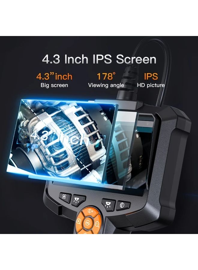 INSKAM 4 3 بوصة IPS LCD منظار صناعي ثنائي العدسة 8 مم IP67 قابل لإعادة الشحن عبر USB تسجيل فيديو عالي الدقة - Image 3